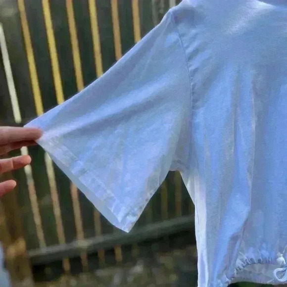 Monki White Shirt Crop Top oversized cut basic Size L - Picture 8 of 9